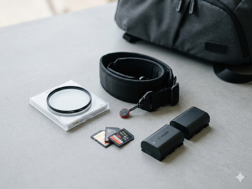 블로그 주인의 의도를 담아 AI로 생성된 카메라액서사리 이미지